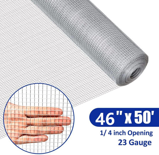 48'' x 50' 1/4 inch Hardware Cloth, 23 Gauge Square Galvanized Chicken Wire