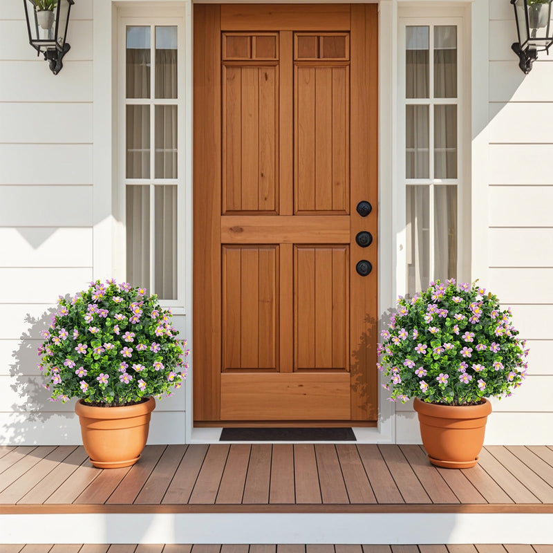 Load image into Gallery viewer, Goplus Set of 2 Faux Potted Plants Artificial Shrubs Bushes with Flowers
