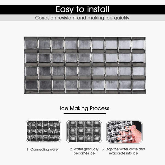 Commercial Home Ice Maker Machine, Built-in Stainless Steel Electric Ice Cube Maker, 33lbs Storage Capacity & Ice Shovel