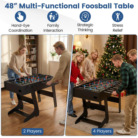 Goplus 48inch Full Competition Size Freestanding Soccer Game Table with 22 Players 2 Balls