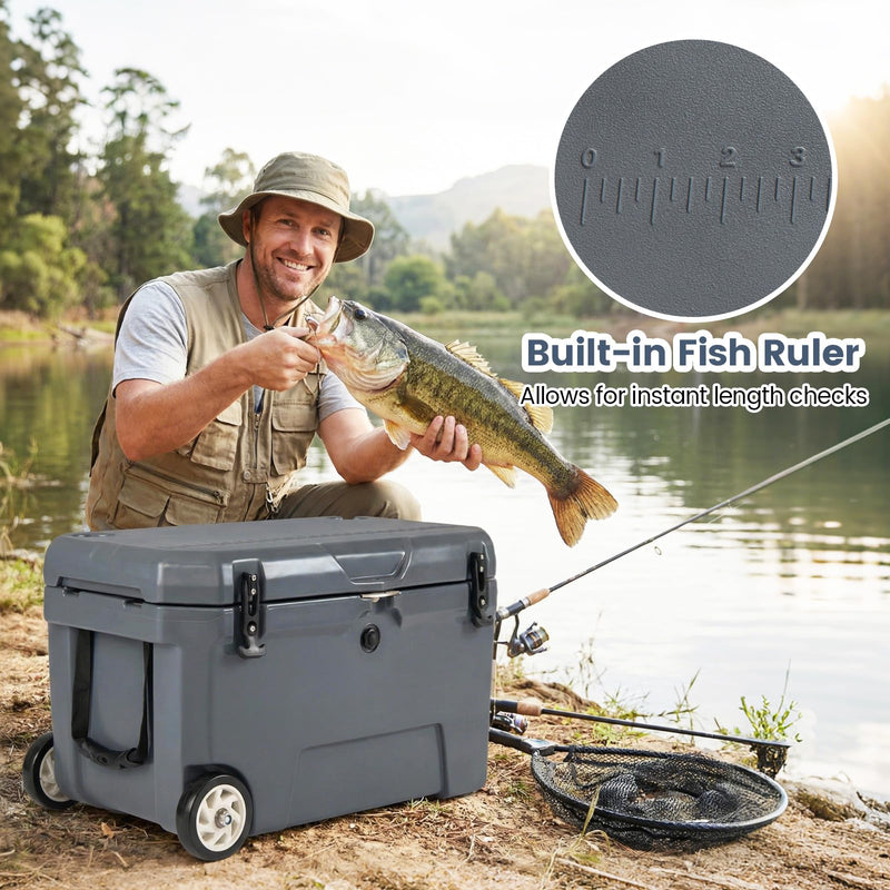 Load image into Gallery viewer, Goplus 52QT Insulated Rolling Cooler w/6-Day Ice Retention Pull Handle Wheels

