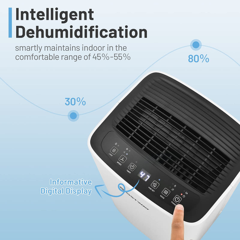 Load image into Gallery viewer, 1500 Sq. Ft Portable 30 Pints, Dehumidifier with 3 Modes, 2 Speeds, 24H Timer, 0.5 Gallon Water Tank
