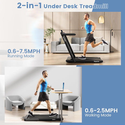 2.5HP Superfit Folding Treadmill with Touch Panel Control - Goplus