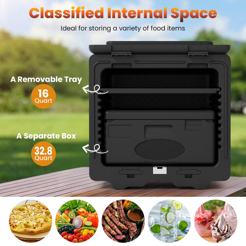 Load image into Gallery viewer, Goplus 2 Tier Insulated Food Pan Carrier w/Removable Tray &amp; Box
