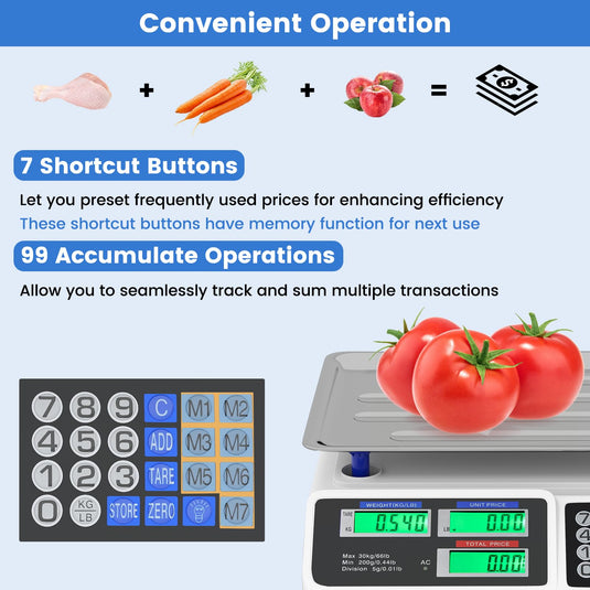 Goplus 66lb Price Computing Scale Commercial Food Scale with Dual LCD Displays