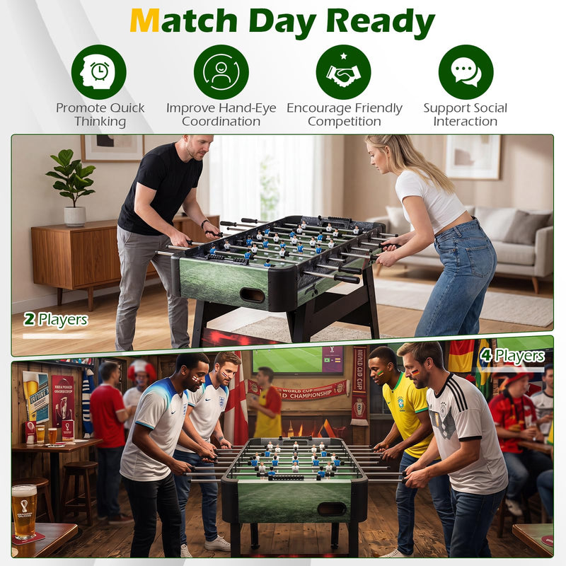 Load image into Gallery viewer, Goplus 54 Inch Full Size Foosball Table with 2 Balls 22 Players and Ergonomic Handles
