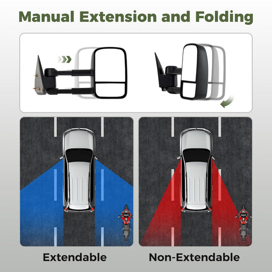 Goplus Extenable Tow Mirrors for 1999-2006 Chevy Silverado GMC Sierra 1500 2500HD 3500HD