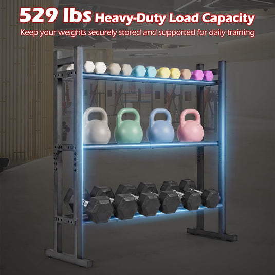 Goplus 3-Tier Dumbbell Rack 529LB Capacity Heavy-Duty Adjustable Weight Rack