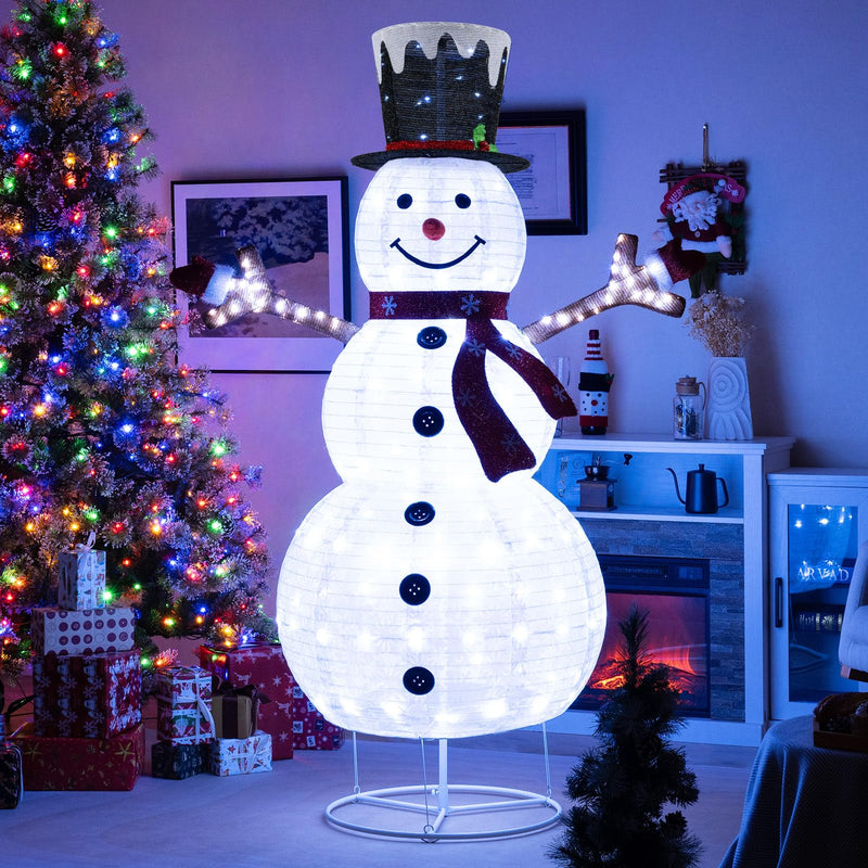 Load image into Gallery viewer, Goplus 6 FT Lighted Christmas Snowman w/ 180 Cold White LED Lights
