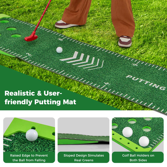 Goplus Golf Pong Game Set with 2 Adjustable Putters & 6 Balls