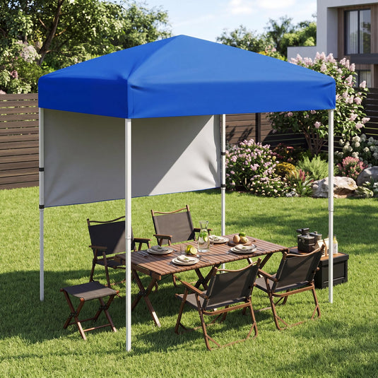 Goplus 6 x 4 FT Pop Up Canopy UPF50+ Easy Setup Tent w/ 1 Half Sidewall