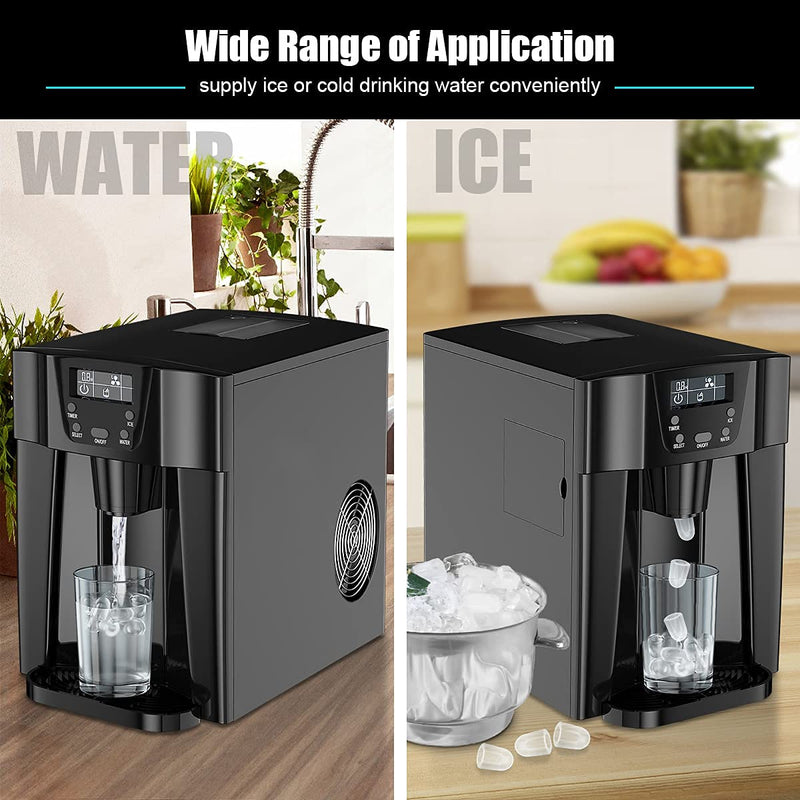 Load image into Gallery viewer, 2 in 1 Ice Maker with Water Dispenser, Countertop Ice Cube Maker with LED Display, 9 Cubes Ready in 6-12 Min
