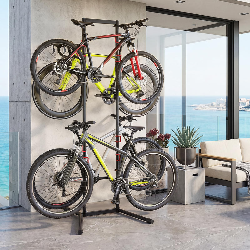 Load image into Gallery viewer, Goplus 4 Bike Storage Rack Indoor Freestanding Bike Rack for Garage
