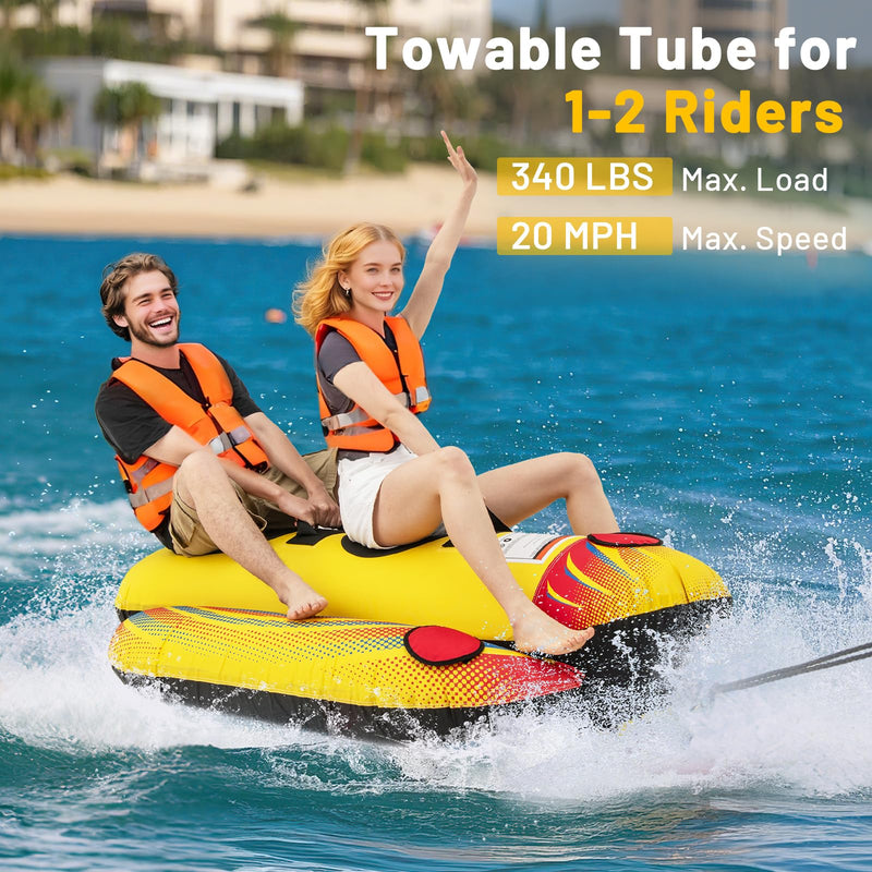 Load image into Gallery viewer, 1-2 Rider Hot Dog Tube for Boat to Pull
