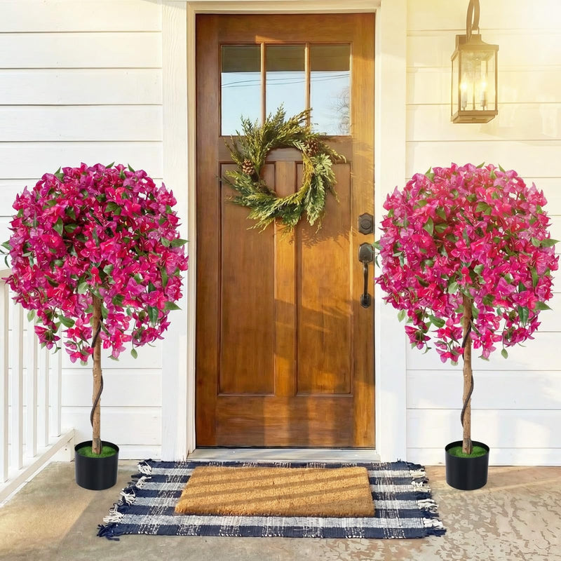 Load image into Gallery viewer, Goplus 2 Pack Artificial Azalea Trees with Vivid Blooming Flowers for Indoor Outdoor Decor
