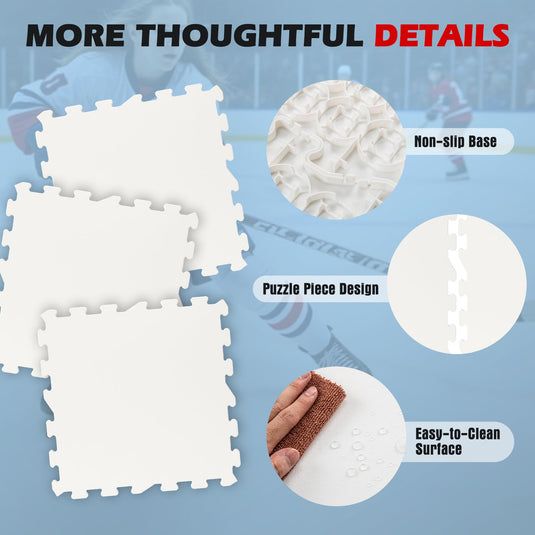 Goplus Hockey Flooring Tiles for Training | Skateable Board Artificial Ice Mat for Indoor Outdoor