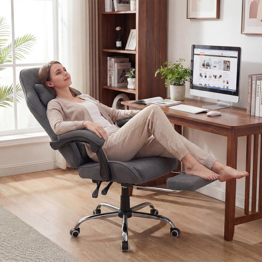 Goplus Ergonomic Gaming Chair with Linkage Armrests & Detachable Headrest for Home Office