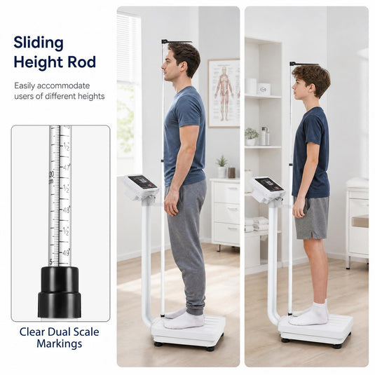 Goplus Height and Weight Scale with Height Rod | Digital Physician Scale with 400 lbs/180 kg Capacity