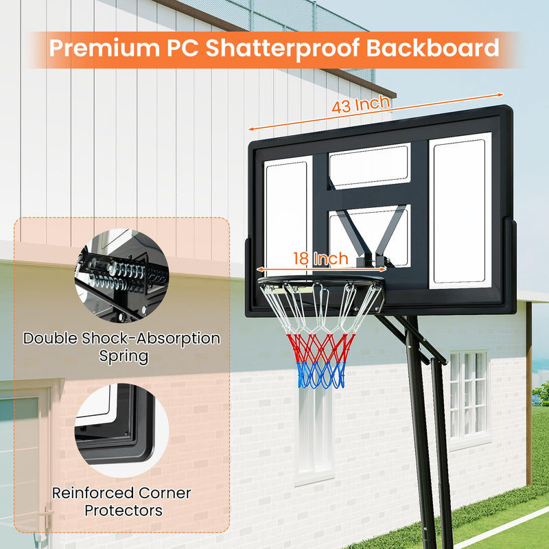 Load image into Gallery viewer, Goplus Outdoor Basketball Hoop 7.7-10 FT Height Adjustable Tool-Free Basketball Goal System
