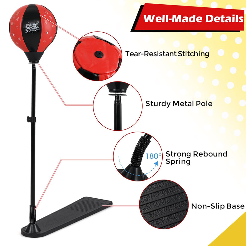 Load image into Gallery viewer, Goplus Height Adjustable Punching Bag Stand with Boxing Gloves for Teens Children
