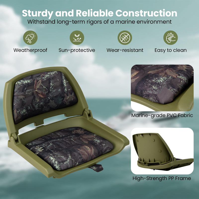 Load image into Gallery viewer, Goplus Molded Low Back Fishing Boat Chairs Marine-Grade PVC Cushion Pad
