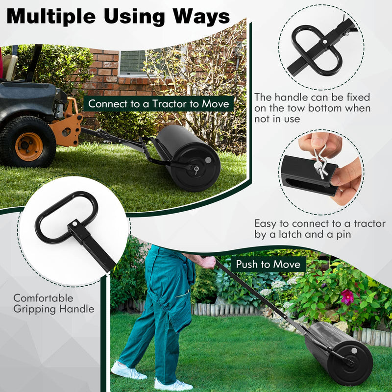 Load image into Gallery viewer, Goplus Lawn Roller, Push/Tow-Behind Lawn Roller, 17 Gallon/63L Water/Sand-Filled Sod Roller with Detachable Gripping Handle
