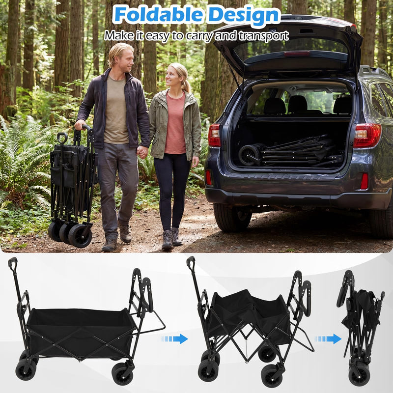 Load image into Gallery viewer, Goplus Collapsible Wagon with Removable Canopy &amp; Detachable Storage Bag
