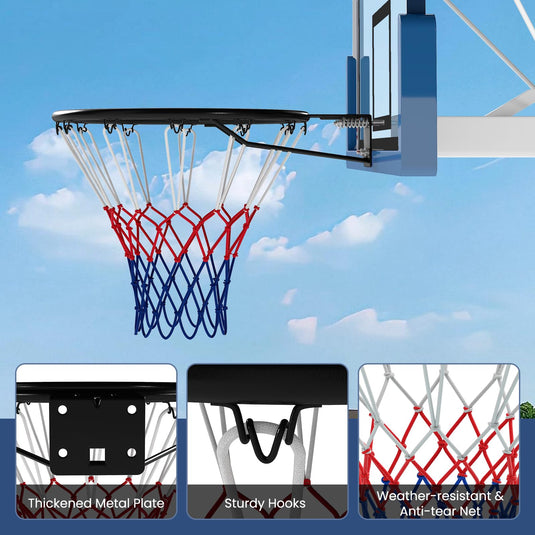 Goplus 18" Replacement Basketball Rim with All Weather Net & Dual-spring