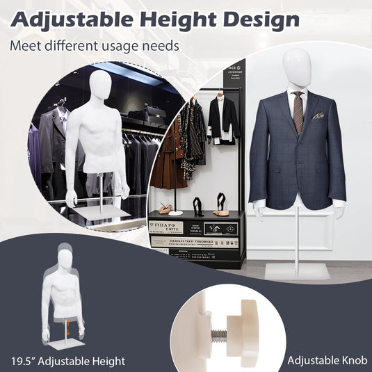 Goplus PP Men Model Mannequin Torso for Tailor Shop
