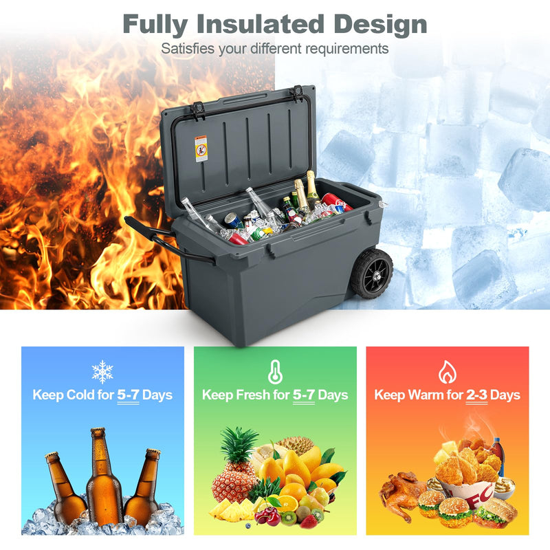 Load image into Gallery viewer, Goplus Cooler, Portable Ice Chest with All-Terrain Wheels
