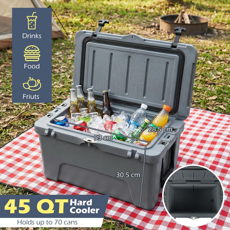 Load image into Gallery viewer, Goplus 45QT Hard Cooler w/Portable Handles &amp; Cup Holders for Camping Fishing Beach
