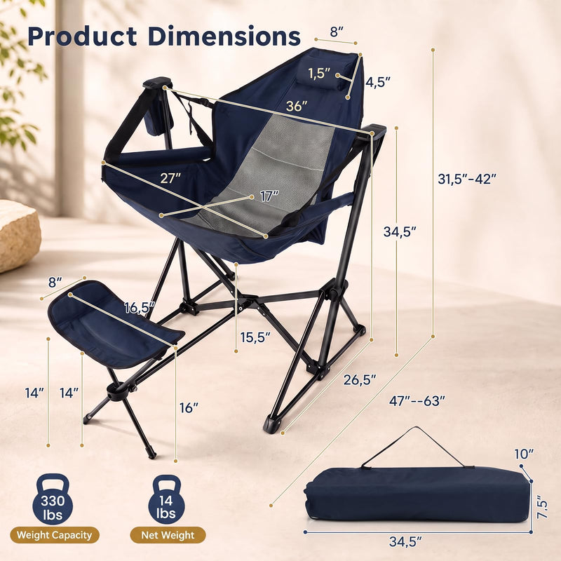 Load image into Gallery viewer, Goplus Portable Folding Camping Reclining Chair with Footrest and Adjustable Backrest
