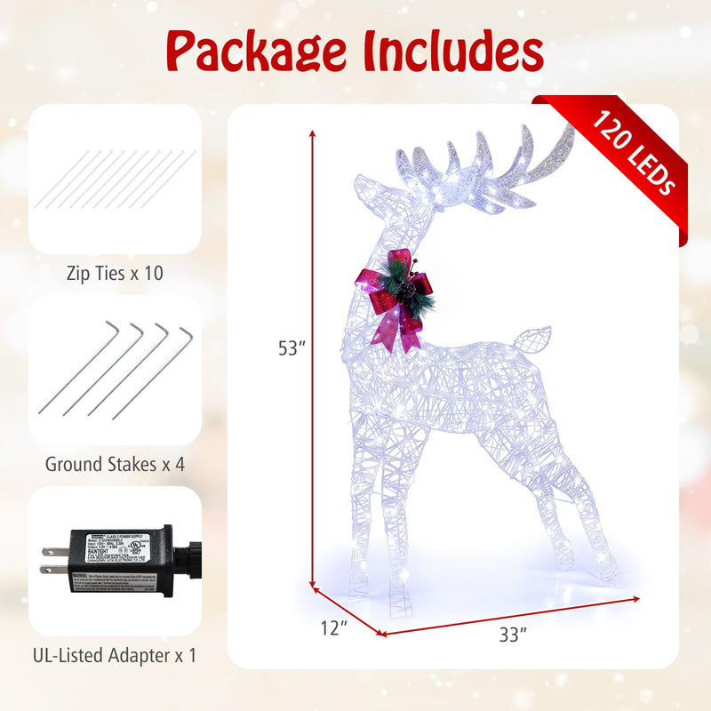 Load image into Gallery viewer, Goplus Lighted Christmas Reindeer | 4.4 FT Pre-Lit Xmas Holiday Decoration
