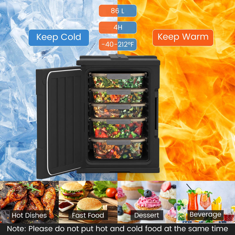 Load image into Gallery viewer, Goplus 91 Qt Insulated Food Pan Carrier with Door Shafts Latches and Sealing Strips
