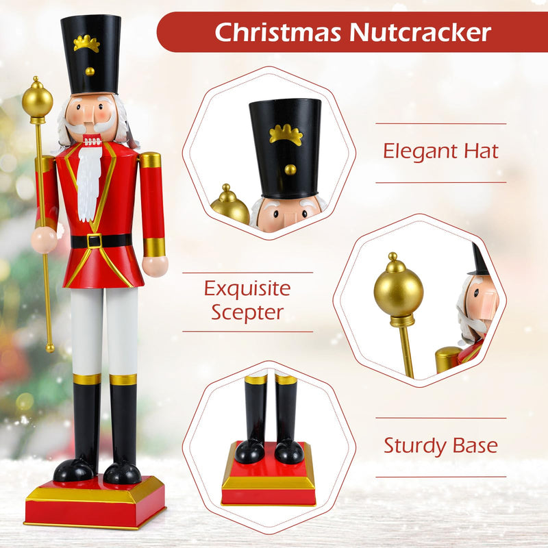 Load image into Gallery viewer, Goplus 32.5 Inch Christmas Nutcracker with High Hat and Beautiful Scepter
