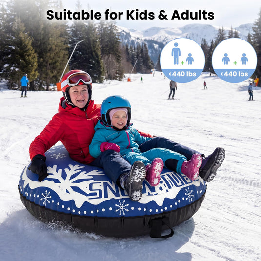 Goplus 42" Heavy-Duty Snow Sledding Tube with Detachable Tow Strap Thickened Bottom