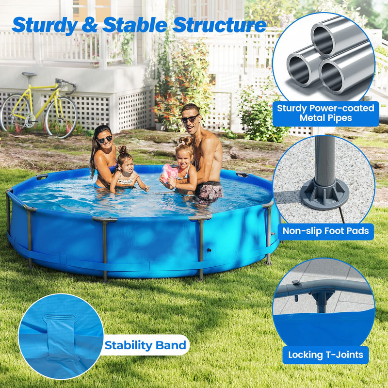 Load image into Gallery viewer, Goplus 12&#39; x 12&#39; x 30&#39;&#39; Metal Frame Above Ground Swimming Pool
