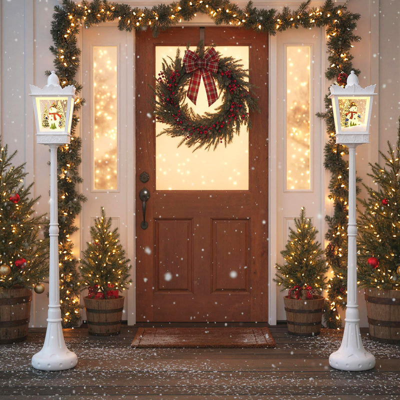 Load image into Gallery viewer, Goplus 8 ft White Musical Christmas Streetlight | Lighted Holiday Decoration for Home Yard Porch
