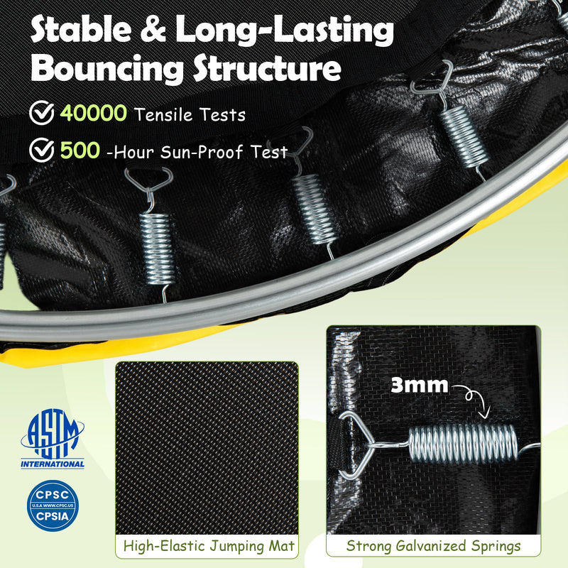 Load image into Gallery viewer, Goplus Trampoline for Kids with Enclosure Adjustable Gymnastics Bar Swing &amp; Basketball Hoop
