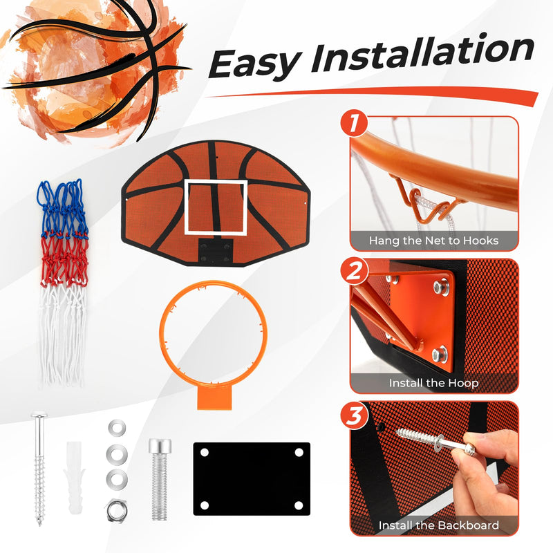 Load image into Gallery viewer, Goplus Wall Mount Basketball Hoop, 26&quot; x 17.5&quot; Indoor Outdoor Basketball Games w/Large Shatter-Proof Backboard
