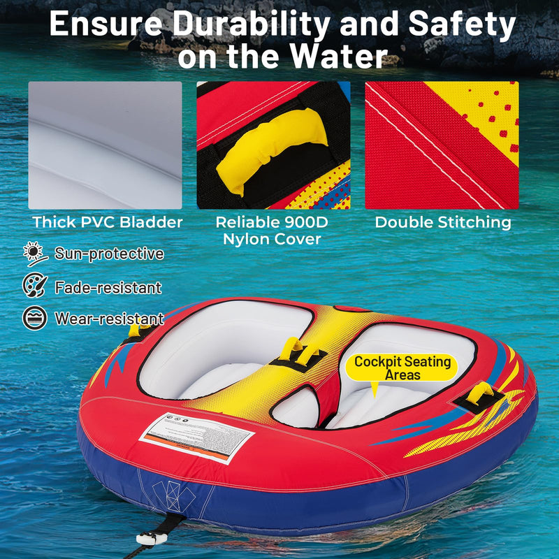 Load image into Gallery viewer, Goplus 1-2 Person Towable Tube for Boating Floating Raft Water Sports
