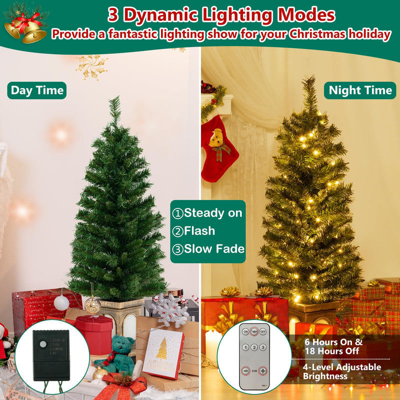 Load image into Gallery viewer, Goplus 4ft Pre-Lit Christmas Tree for Entrances
