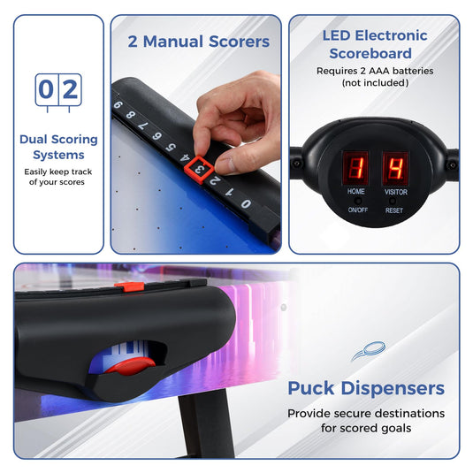 Goplus Air Hockey Arcade Game Table with Digital LED Scoreboard for Home Office