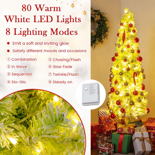 Goplus 5FT / 6FT / 7FT Whimsical Christmas Tree | Bendable Grinchs Xmas Tree