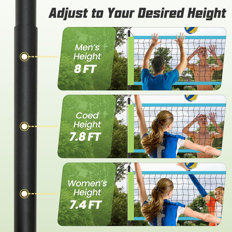 Load image into Gallery viewer, Goplus Portable Outdoor Volleyball Net w/Set Easy Setup Height Adjustable Poles
