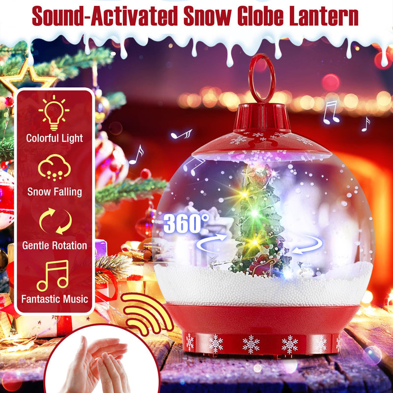 Load image into Gallery viewer, Goplus 68 Inch Musical Christmas Street Lamp, Festive Lamp Post w/Sound-Activated Snow Globe Lantern
