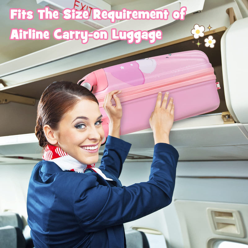 Load image into Gallery viewer, Goplus 12&quot; &amp; 18&quot; Kids Carry On Luggage Set Pink Kids Luggage Set
