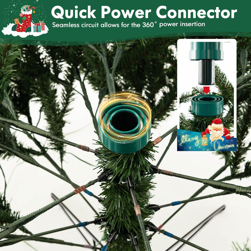 Load image into Gallery viewer, Goplus 7ft Pre-Lit Artificial Christmas Tree with Quick Power Connector
