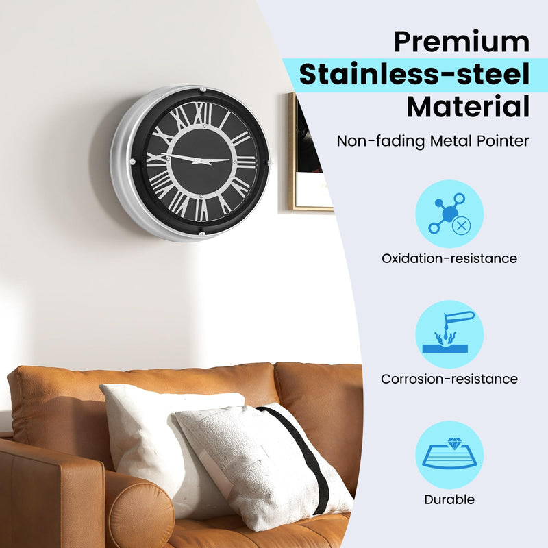 Load image into Gallery viewer, Goplus Silent Wall Clock, Non-Ticking Modern Clock
