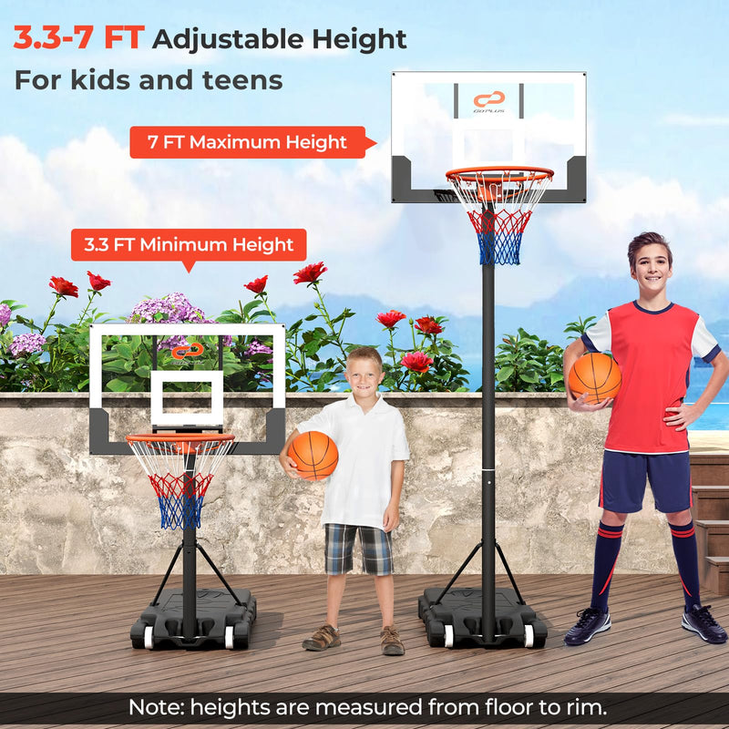 Load image into Gallery viewer, Kids Portable 3.3-7 FT Adjustable Basketball Goal System
